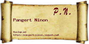 Pangert Ninon névjegykártya